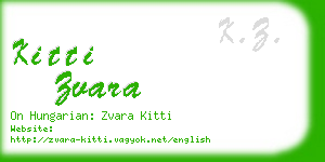kitti zvara business card